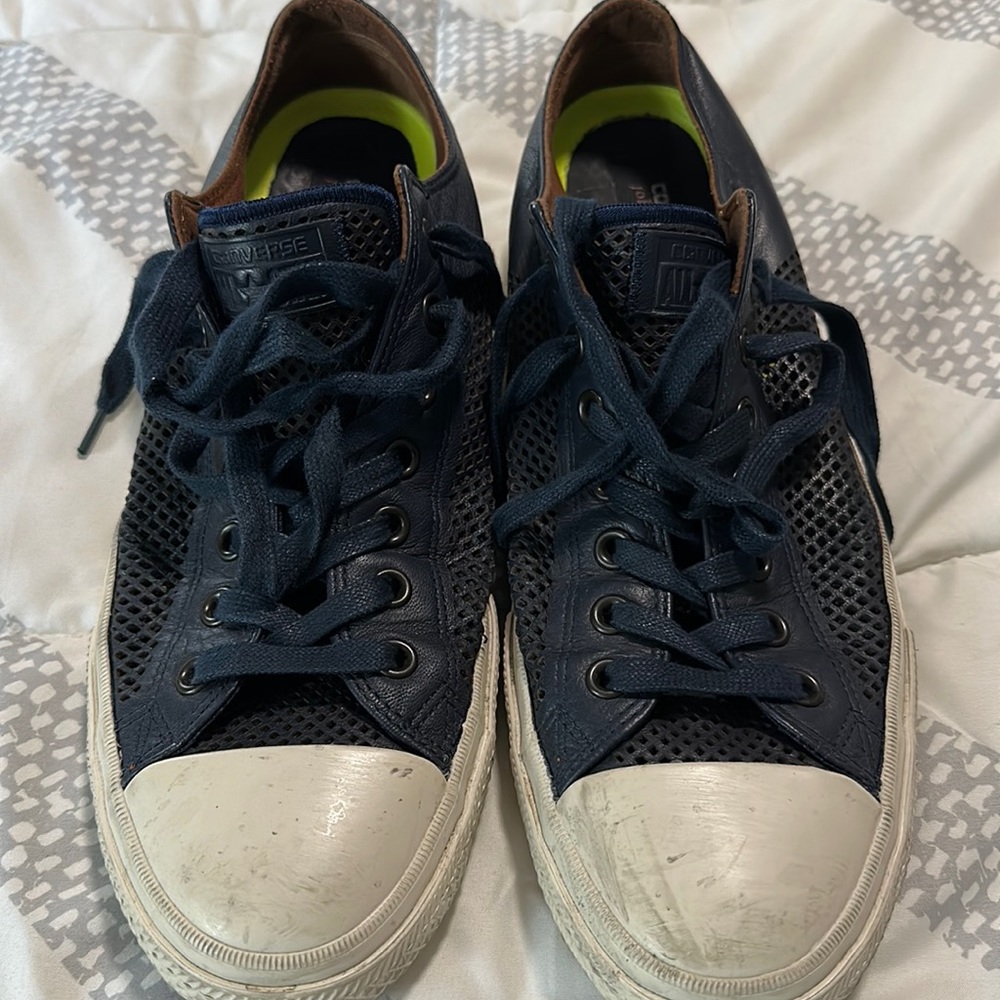 Converse Men's Navy Mesh Sneakers with White Toe Caps